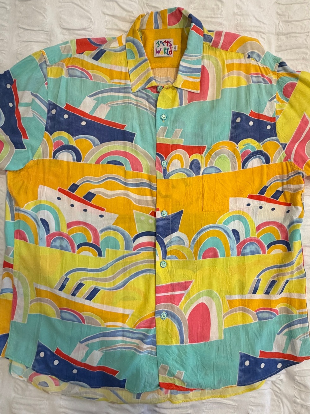 Rare Jams World Men's Hawaiian Aloha Short-Sleeve Shirt, XL, Great Condition - Picture 2 of 6